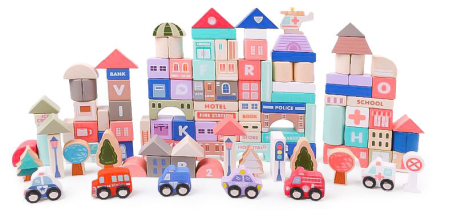 Produse temporar indisponibile - Homelux Blocuri de construcție educațională din lemn cu covor 115 piese