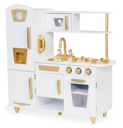 Homelux Bucătărie din lemn pentru copii în alb și auriu [2]