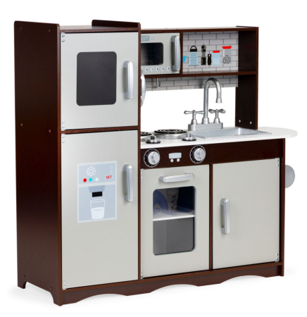 Jocuri de rol din lemn - Homelux Bucătărie pentru copii din lemn cu dulapuri și frigider