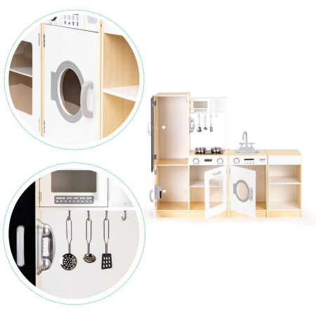 Homelux Bucătărie pentru copii XXL din lemn cu iluminare led [7]