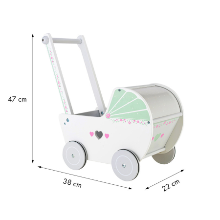 Homelux Cărucior de mers pe jos din lemn alb [4]