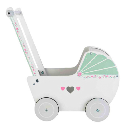 Homelux Cărucior de mers pe jos din lemn alb [1]