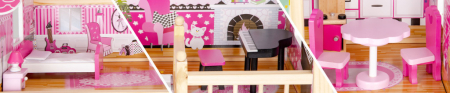 Homelux Casă de păpuși XXL din lemn cu mobilier [6]