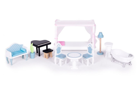 Homelux Casă mare de păpuși din lemn 3 etaje 11 bucăți [7]