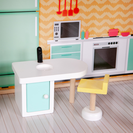 Homelux Casă mare de păpuși din lemn cu lift mobil [5]