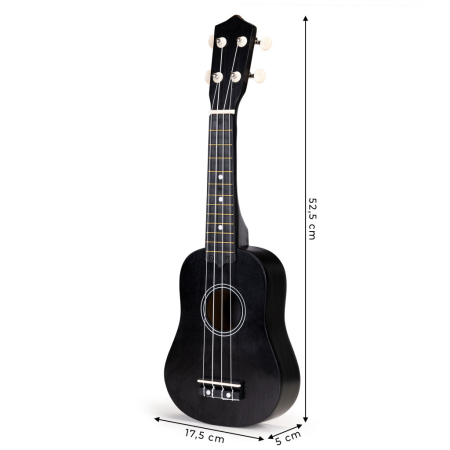 Homelux Chitară Ukulele din lemn pentru copii, 4 corzi din nylon negru [9]