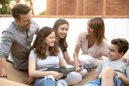 Homelux Chitară Ukulele din lemn pentru copii, 4 corzi din nylon negru [6]