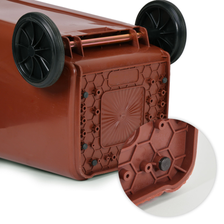 Homelux Coș de gunoi 120 l maro, cu roți de cauciuc [8]