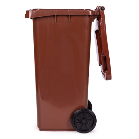 Homelux Coș de gunoi 120 l maro, cu roți de cauciuc [6]