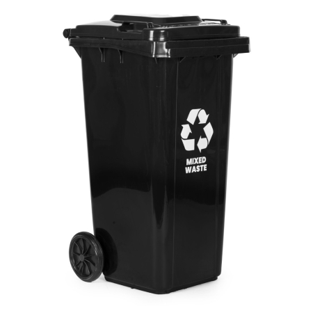 Homelux Coș de gunoi 120 l negru, cu roți de cauciuc [4]