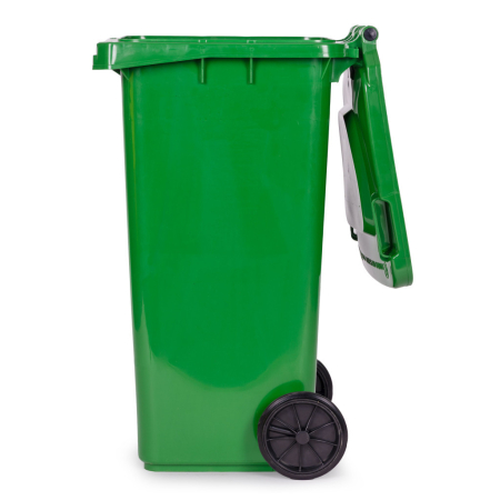 Homelux Coș de gunoi 120 l verde, cu roți de cauciuc [6]