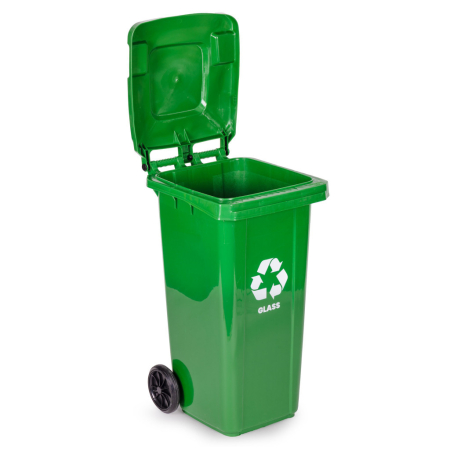 Homelux Coș de gunoi 120 l verde, cu roți de cauciuc [4]