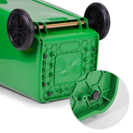 Homelux Coș de gunoi 120 l verde, cu roți de cauciuc [8]