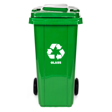 Homelux Coș de gunoi 120 l verde, cu roți de cauciuc [3]