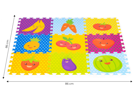 Homelux Covor puzzle spumă fructe puzzle 9 elemente 86x86cm [6]