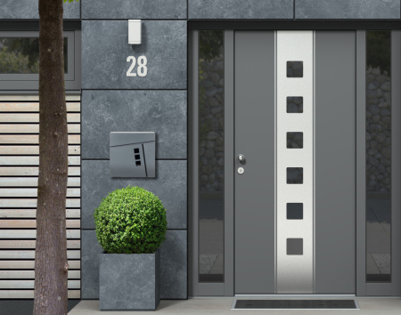 Homelux Cutie poștală din oțel galvanizat cu suport pentru ziare antracit [1]