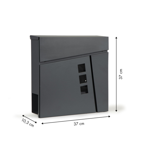 Homelux Cutie poștală din oțel galvanizat cu suport pentru ziare antracit [4]