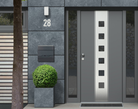 Homelux Cutie poștală din oțel galvanizat cu suport pentru ziare antracit [1]