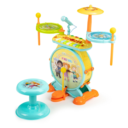 Jucării pentru copii și bebeluși - Homelux Drum set în curând microfon karaoke 2 în 1 mp3 LED