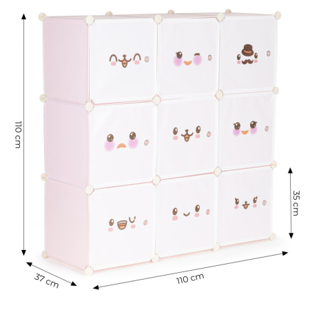 Homelux Dulap de depozitare a jucăriilor roz 110x37x110 cm [5]