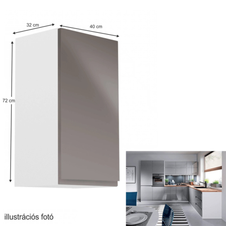 Homelux Dulap superior LT1489 alb-gri extra lucios [1]