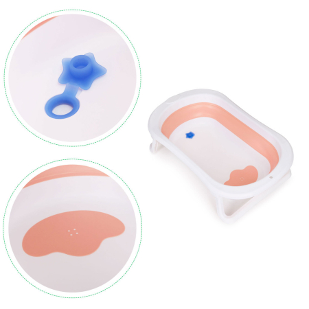 Homelux Fiecare de baie pentru copii cu scurgere pliabilă roz [8]