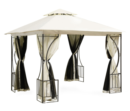 Homelux Foișor de grădină 3x3 m cu plasă de țânțari bej [7]