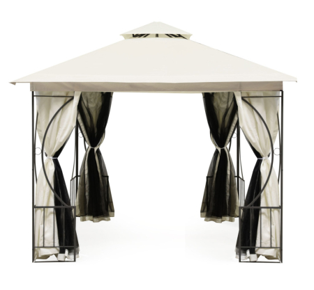 Homelux Foișor de grădină 3x3 m cu plasă de țânțari bej [6]