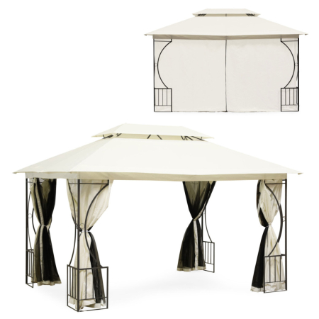 Produse temporar indisponibile - Homelux Foișor de grădină 3x4 m cu plasă de țânțari bej