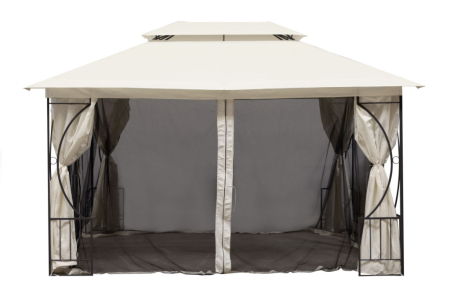 Homelux Foișor de grădină 3x4 m cu plasă de țânțari bej [5]