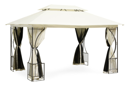 Homelux Foișor de grădină 3x4 m cu plasă de țânțari bej [7]