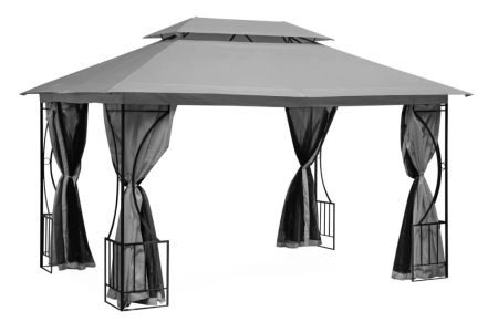 Homelux Foișor de grădină 3x4 m cu plasă de țânțari gri [4]