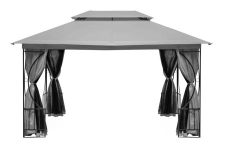 Homelux Foișor de grădină 3x4 m cu plasă de țânțari gri [3]