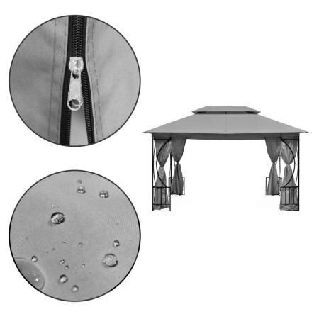 Homelux Foișor de grădină 3x4 m gri [7]