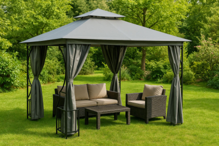 Homelux Foișor de grădină 3x4 m gri [8]