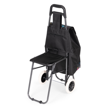 Homelux Geantă de cumpărături rulantă de 30 de litri cu scaun rabatabil [5]