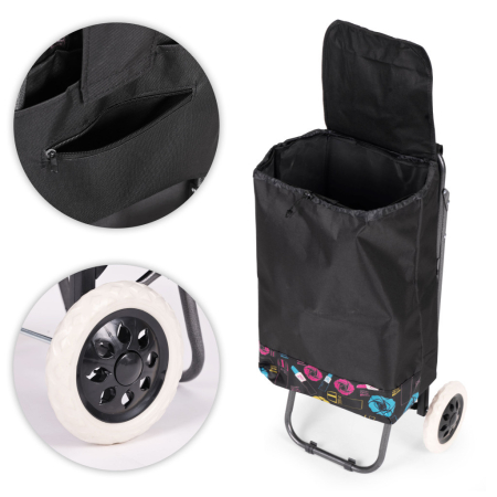 Homelux Geantă de cumpărături rulantă de 30 de litri cu scaun rabatabil [6]