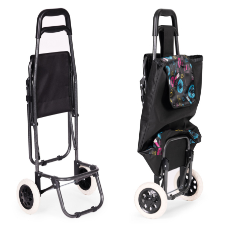 Homelux Geantă de cumpărături rulantă de 30 de litri cu scaun rabatabil [7]