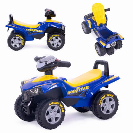 Produse temporar indisponibile - Homelux Goodyear quad ride-on ride-on masina mica interactiv volan sunete albastru