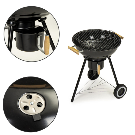 Homelux Grătar de grădină cu rol sferice cu scrumieră [6]