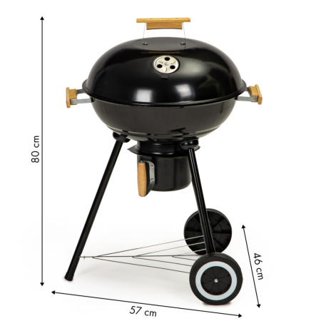 Homelux Grătar de grădină cu rol sferice cu scrumieră [8]