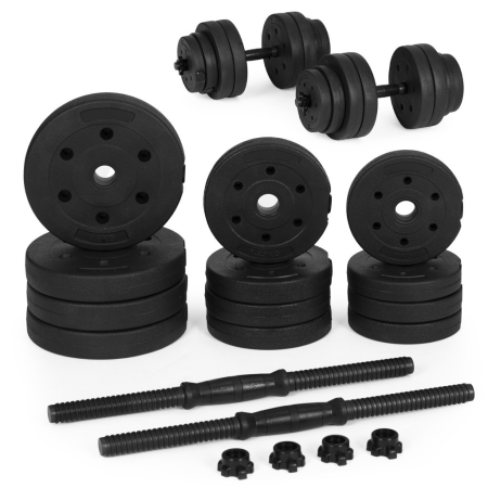 Articole de fitness - Homelux Haltere reglabile 2x10 kg set de antrenament cu barbell de 20 kg