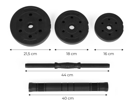 Homelux Haltere reglabile 2x10 kg set de haltere cu bară de 20 kg [8]