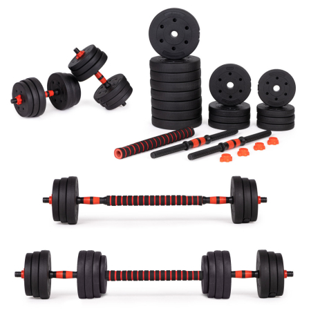 Articole de fitness - Homelux Haltere reglabile 2x15 kg set de haltere 30 kg bar