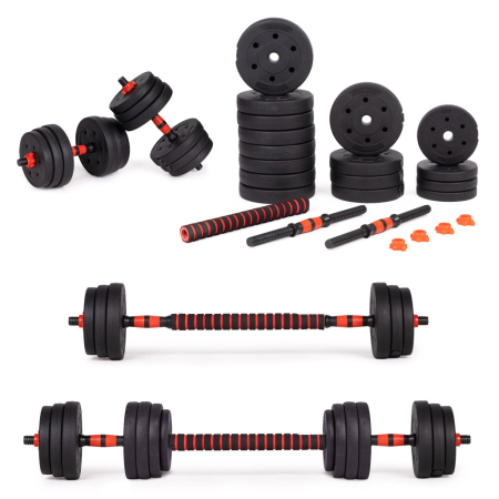 Articole de fitness - Homelux Haltere reglabile 2x20 kg set de haltere 40 kg bar
