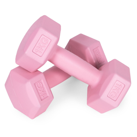 Homelux Hex barbell set 2x1 kg roz [4]