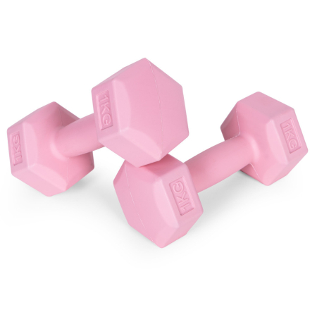 Homelux Hex barbell set 2x1 kg roz [3]