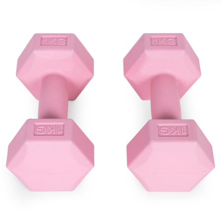Homelux Hex barbell set 2x1 kg roz [2]