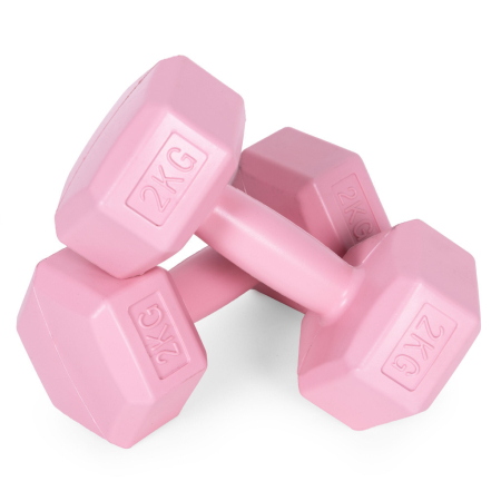 Homelux Hex barbell set 2x2 kg roz [4]