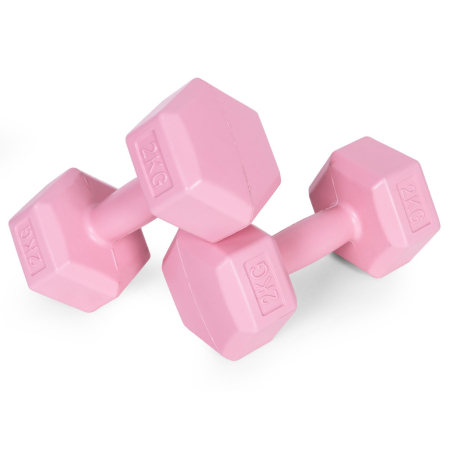 Homelux Hex barbell set 2x2 kg roz [3]
